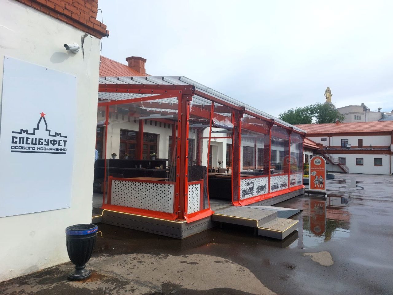 ПВХ шторы для летней террасы кафе в Макарьеве